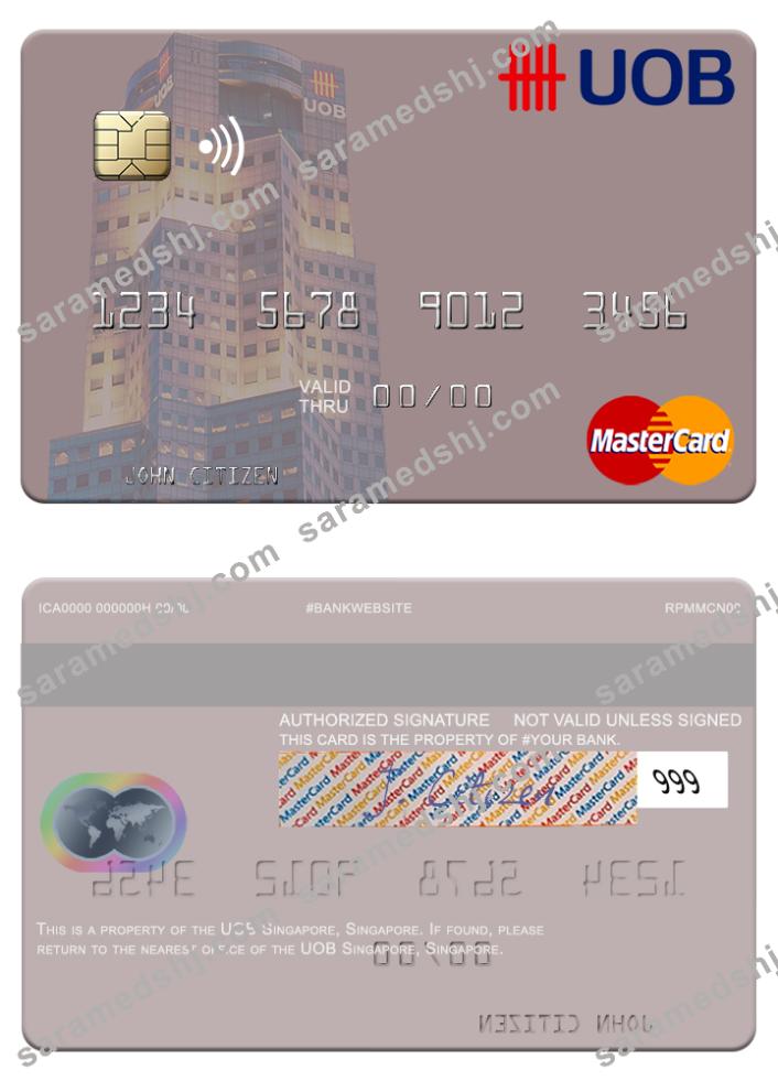 Singapore UOB Singapore mastercard